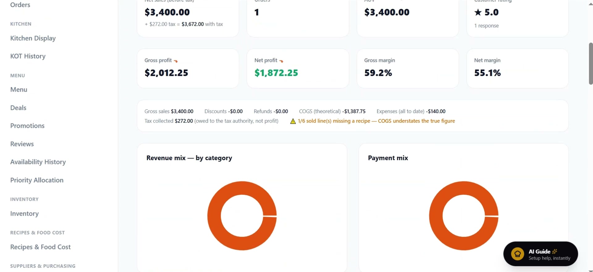 Owner dashboard